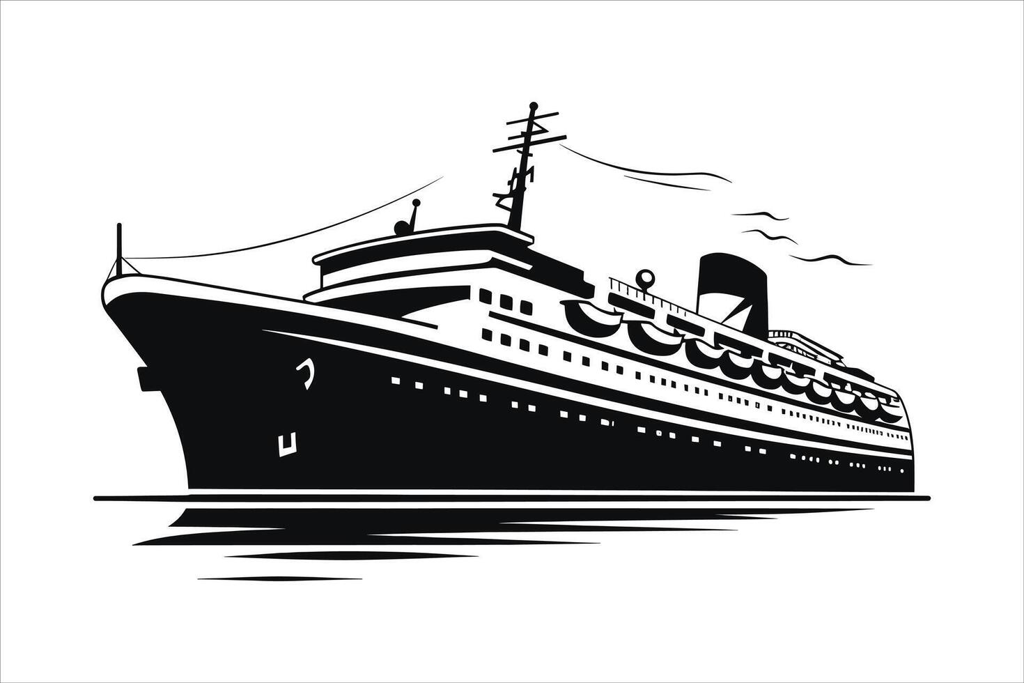 ship silhouette design vector