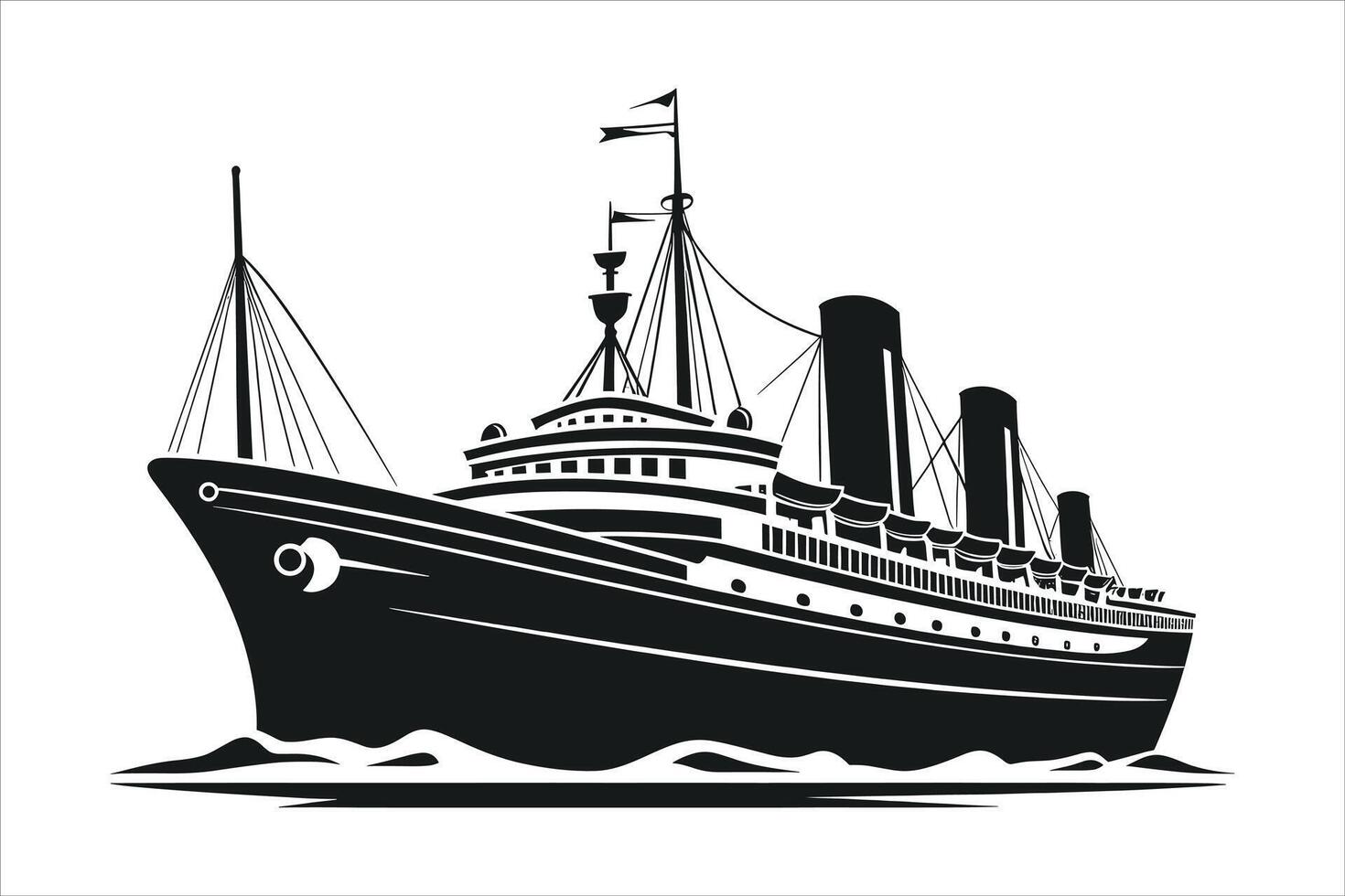 ship silhouette design vector