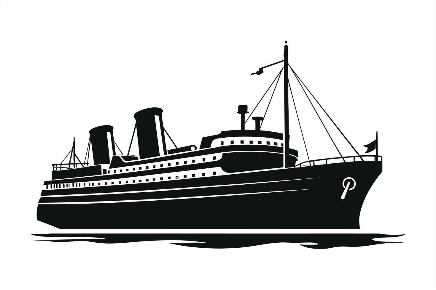 ship silhouette design vector