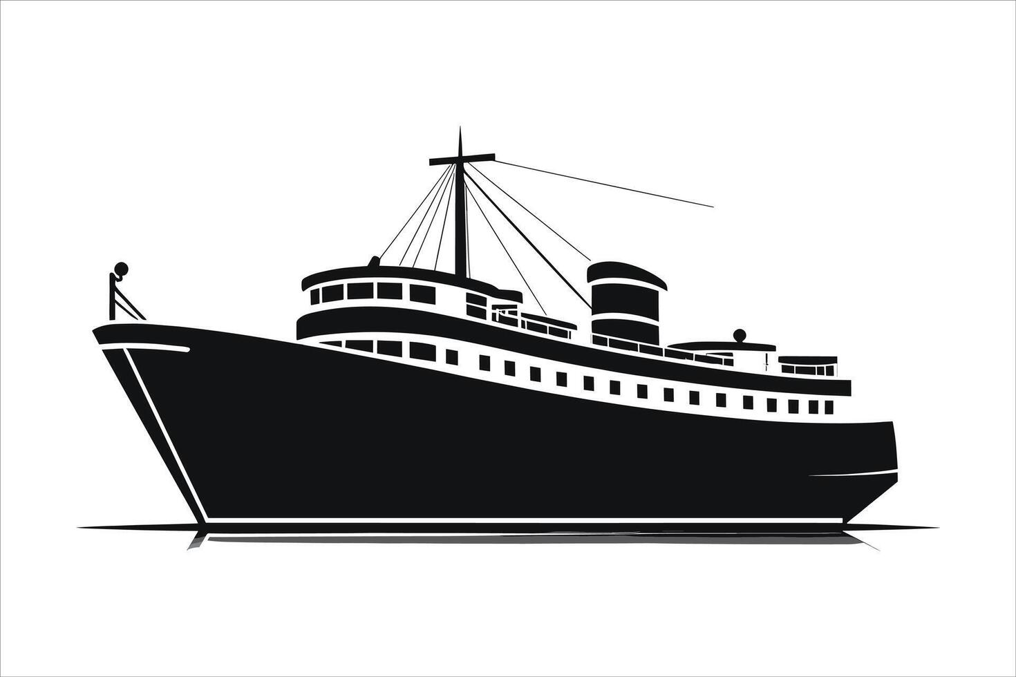 ship silhouette design vector