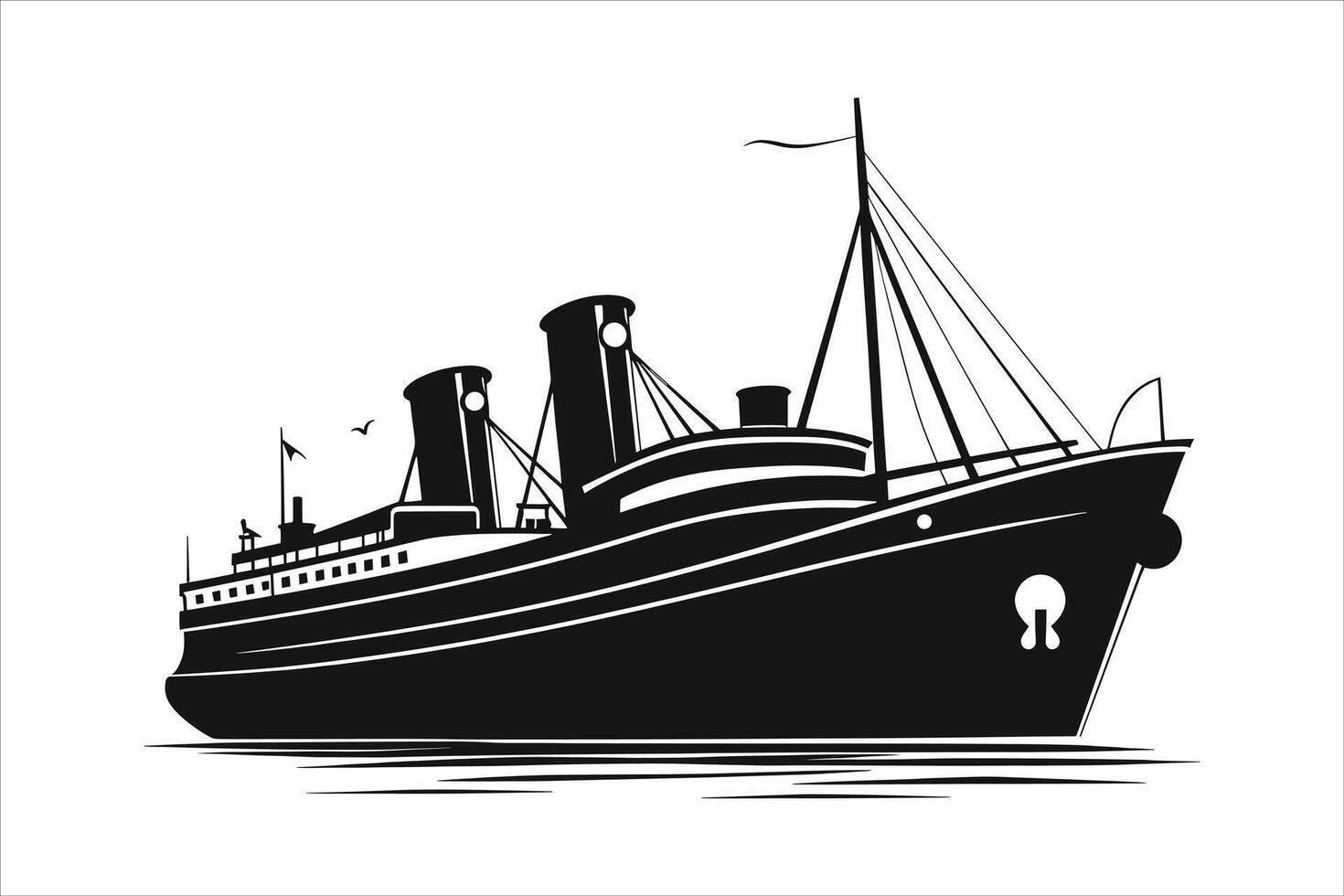 ship silhouette design vector