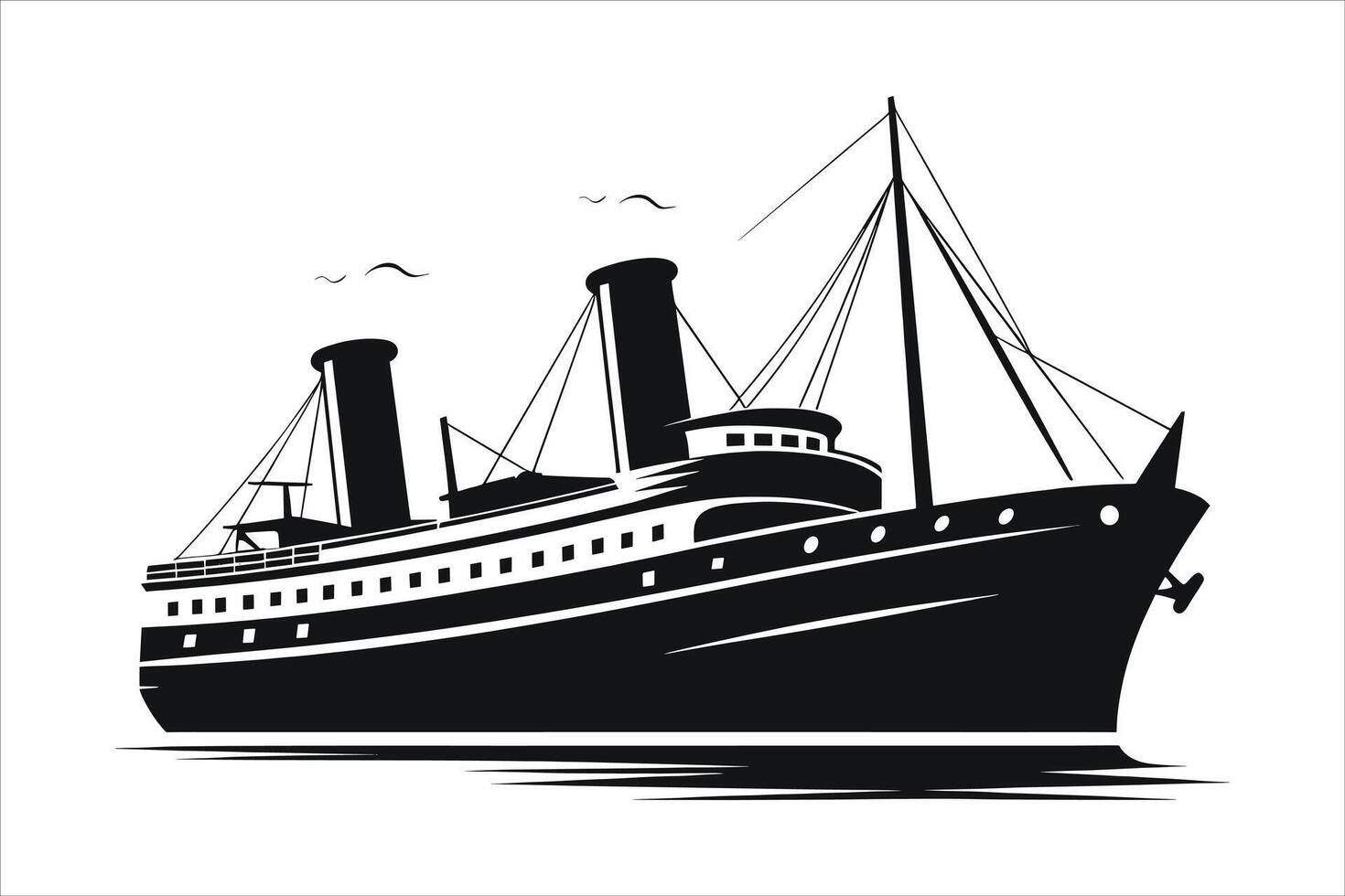 ship silhouette design vector