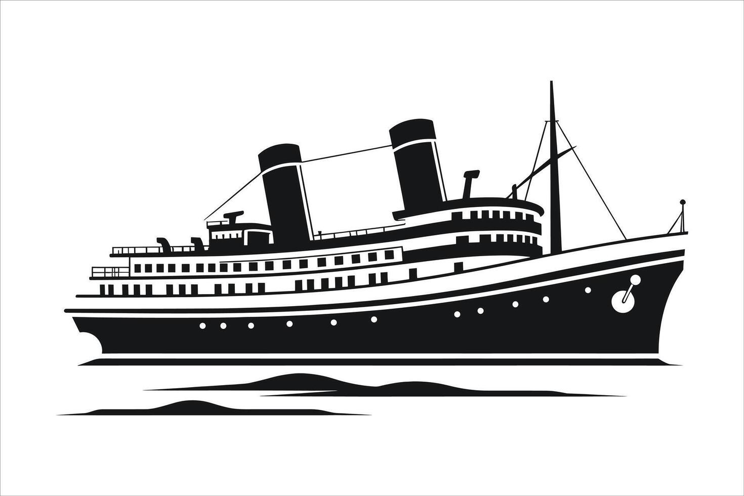 ship silhouette design vector
