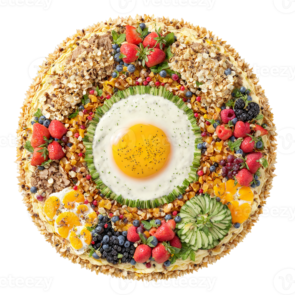 Breakfast grazing mandala an arrangement of inviting breakfast grazing with nibbles and bites and garnishes png