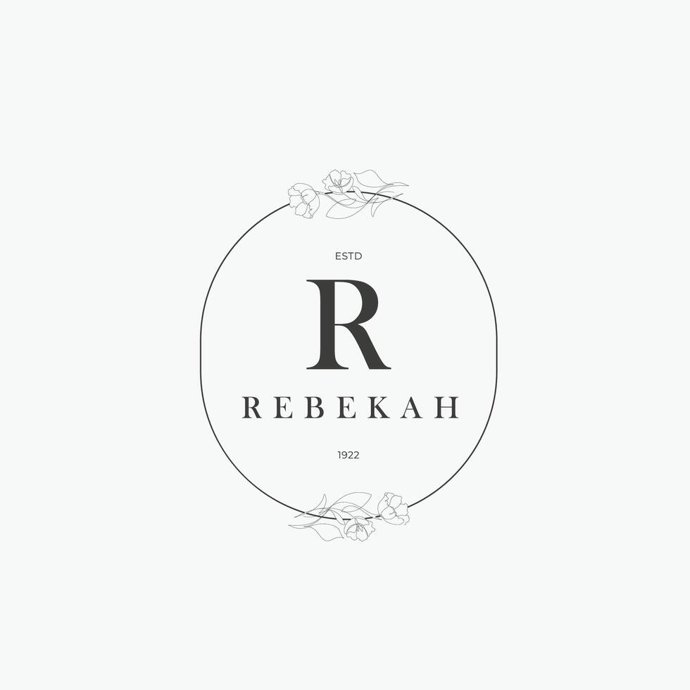 R letter logo with a creative floral concept for company business beauty real estate premium vector