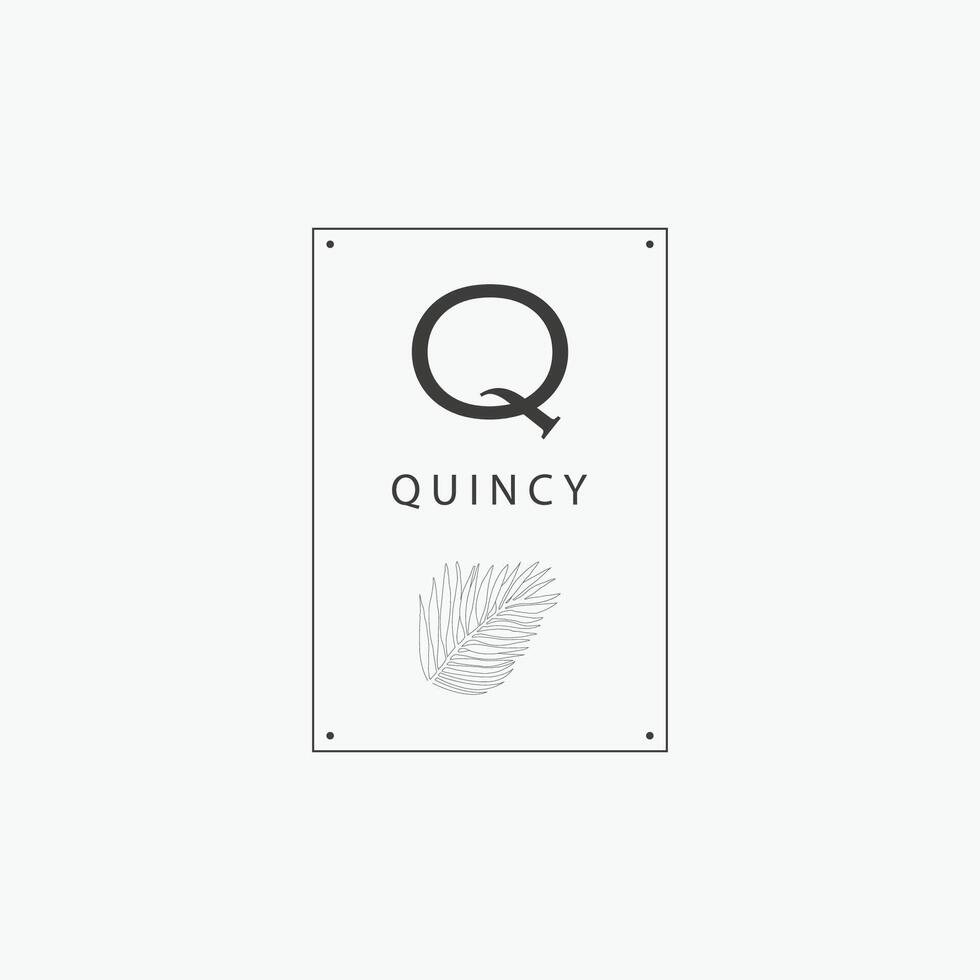 Q letter logo with a creative floral concept for company business beauty real estate premium vector