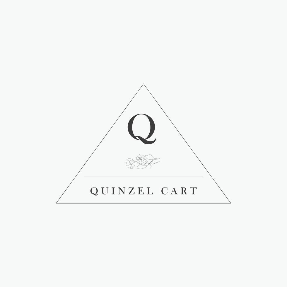 Q letter logo with a creative floral concept for company business beauty real estate premium vector