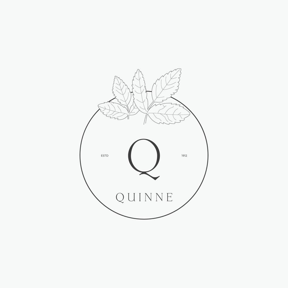 Q letter logo with a creative floral concept for company business beauty real estate premium vector