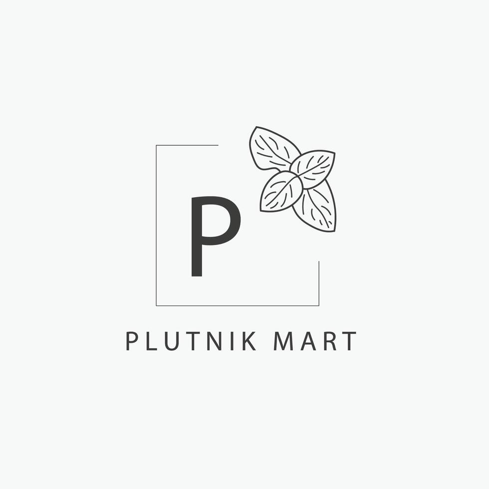 P letter logo with a creative floral concept for company business beauty real estate premium vector