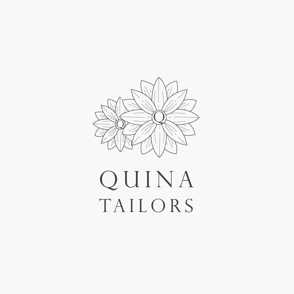 Q letter logo with a creative floral concept for company business beauty real estate premium vector