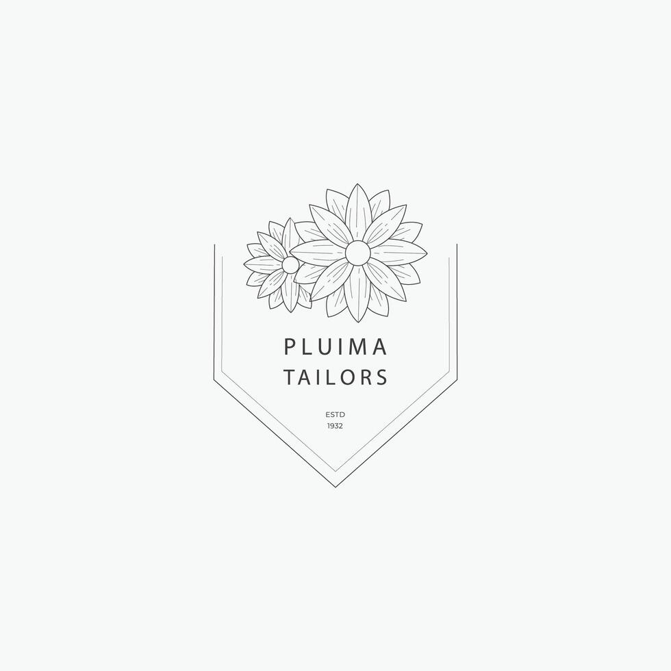 P letter logo with a creative floral concept for company business beauty real estate premium vector