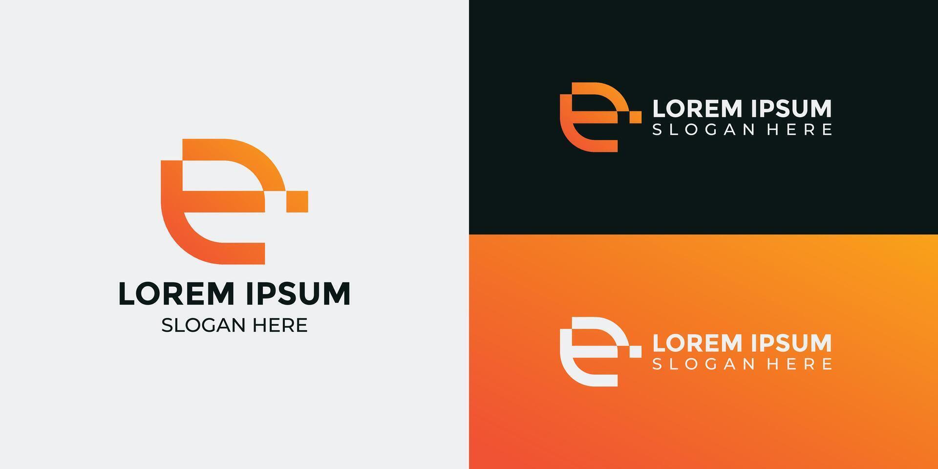 Professional E logotype template minimalist vector