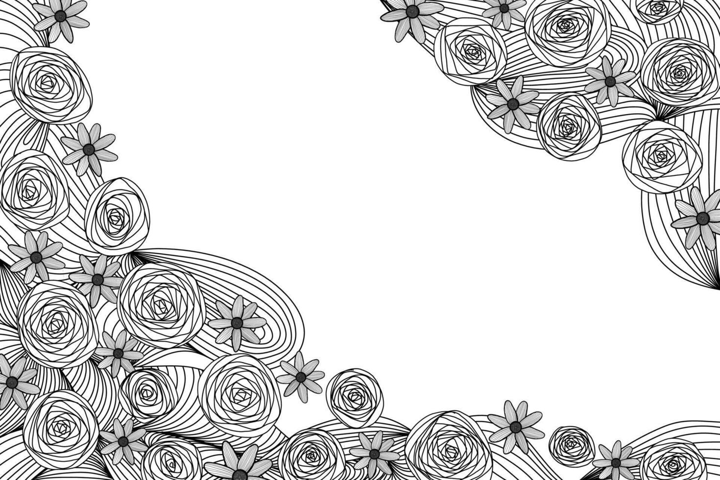 Beautiful flower line art for background vector