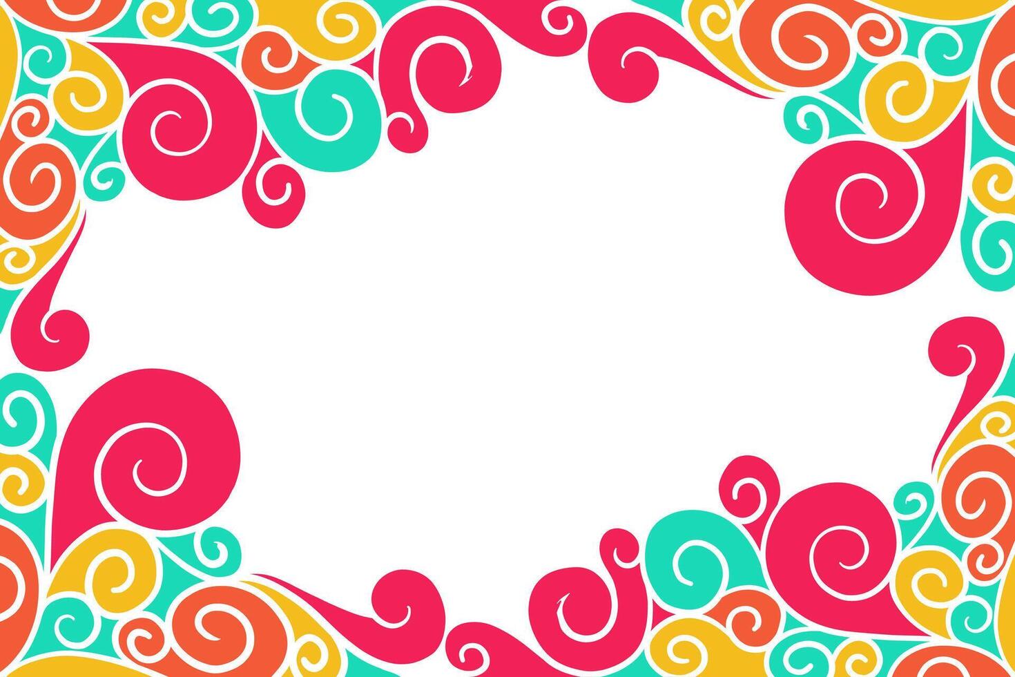 colorful funny doodle Border Pattern background vector