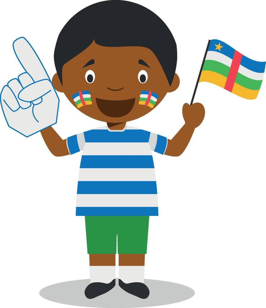 National sport team fan from Central African Republic with flag and glove Illustration vector
