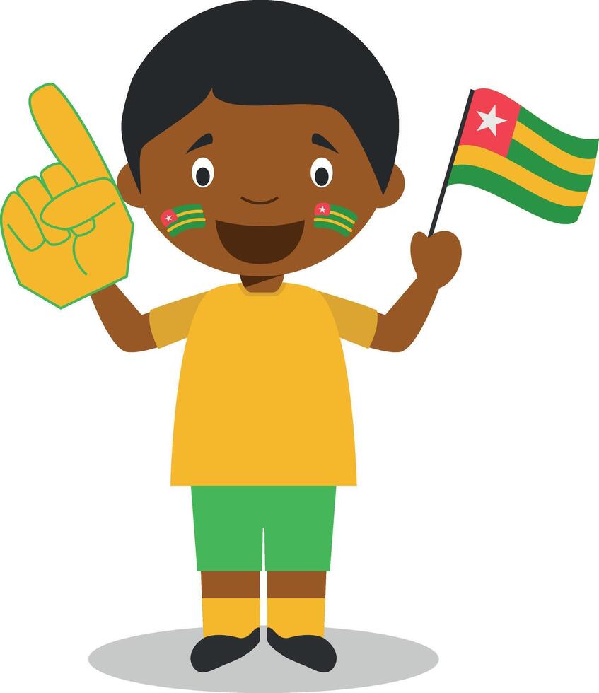 National sport team fan from Togo with flag and glove Illustration vector