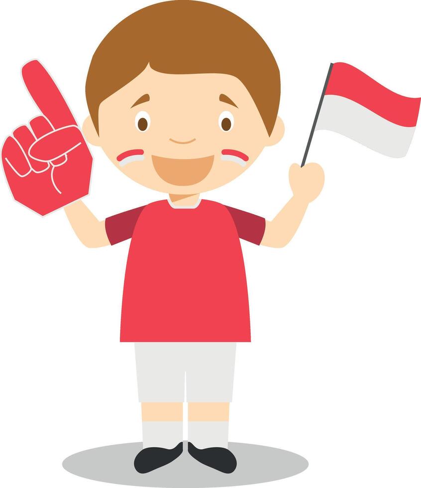 National sport team fan from Monaco with flag and glove Illustration vector