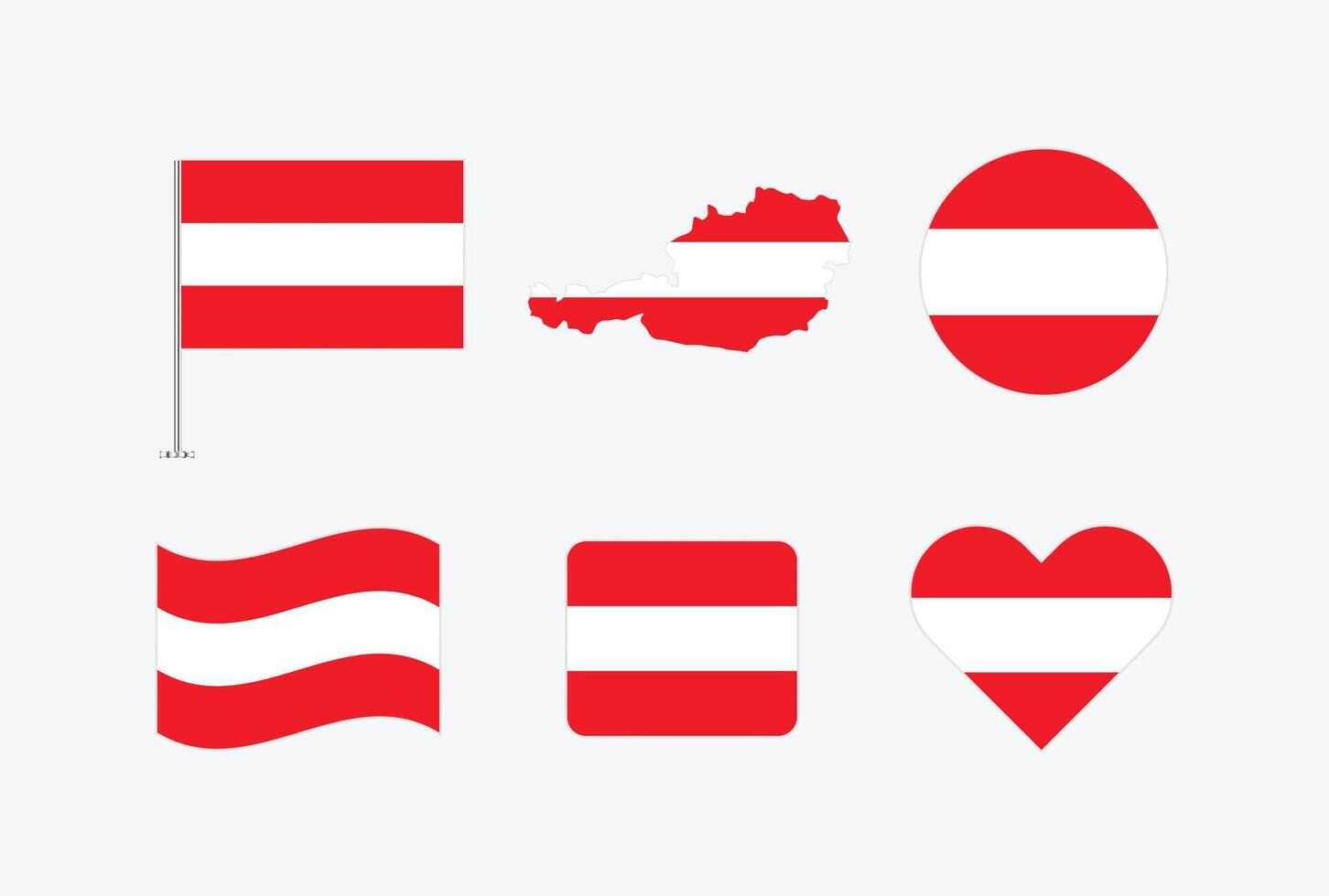 Austria flag. Set of Austria Flags Collection. vector