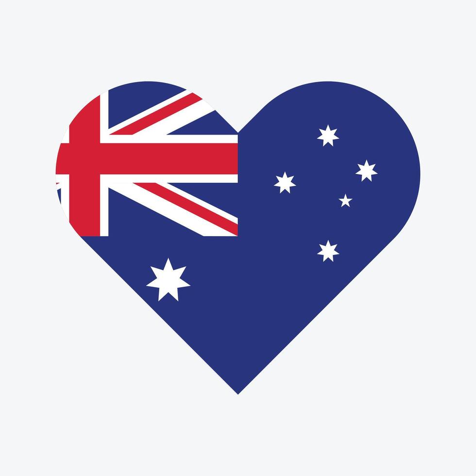 National Flag of Australia. Australia Flag. Australia Heart flag. vector