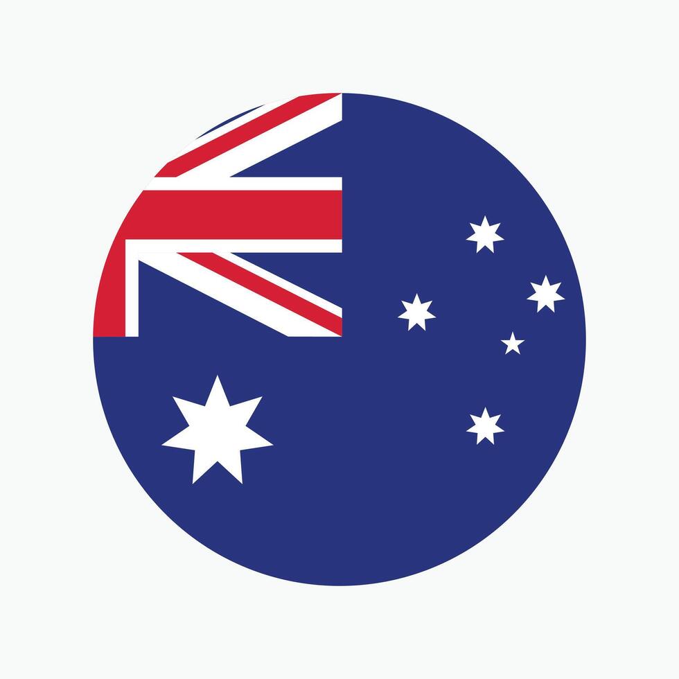 National Flag of Australia. Australia Flag. Australia Round flag. vector