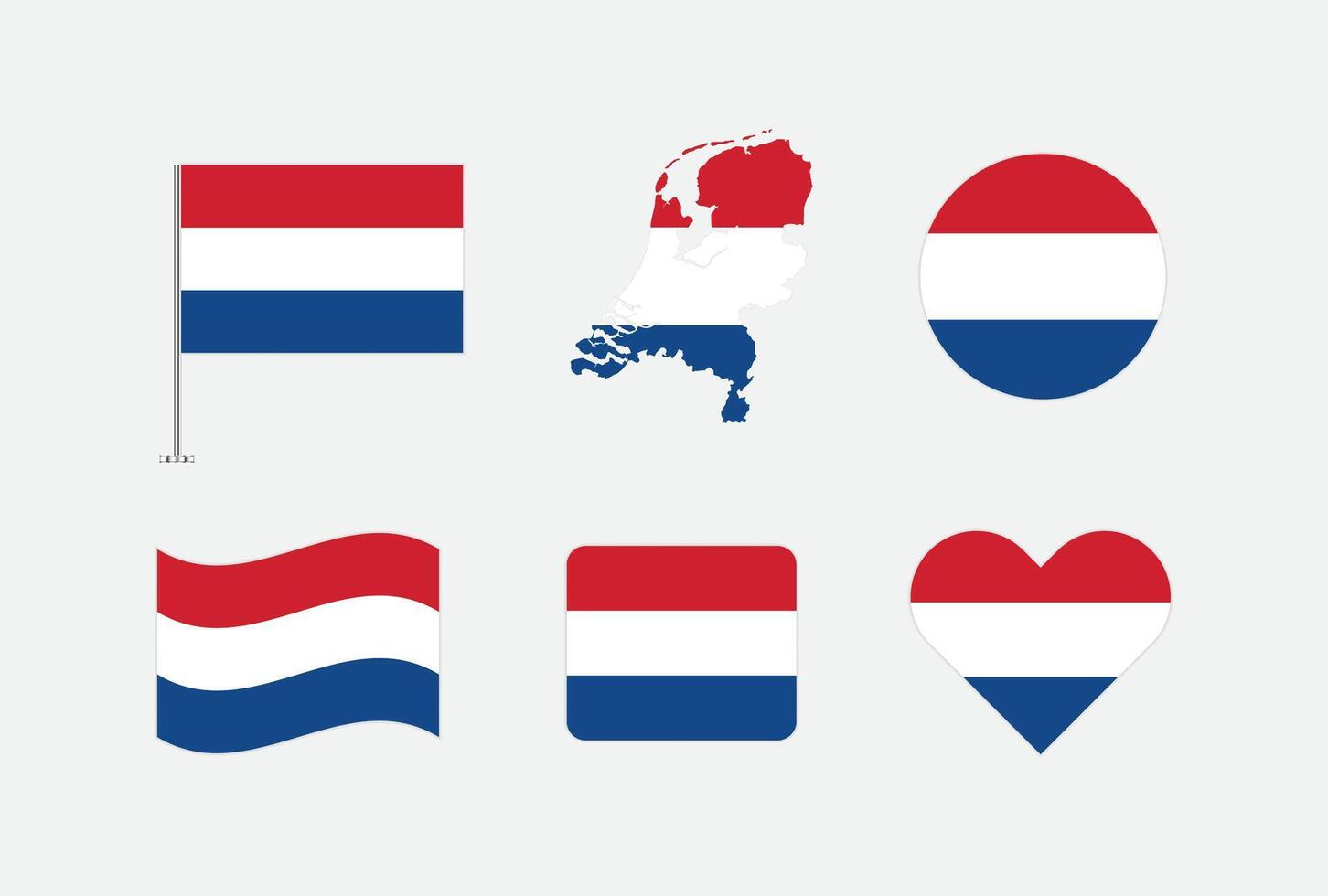 Netherlands flag. Set of Netherlands Flags Collection. vector