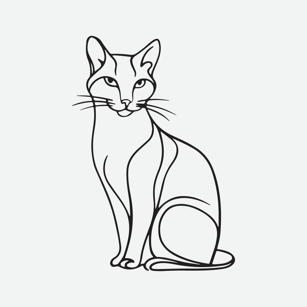 Stunning Cat Line Art Designs for Creative Projects vector