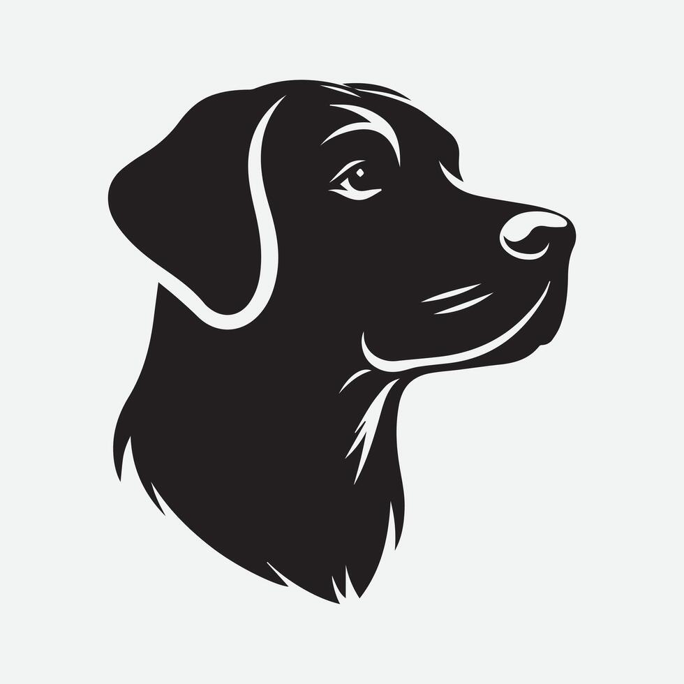 Print Majestic Dog Head Silhouette, Capturing Canine Elegance in Profile vector