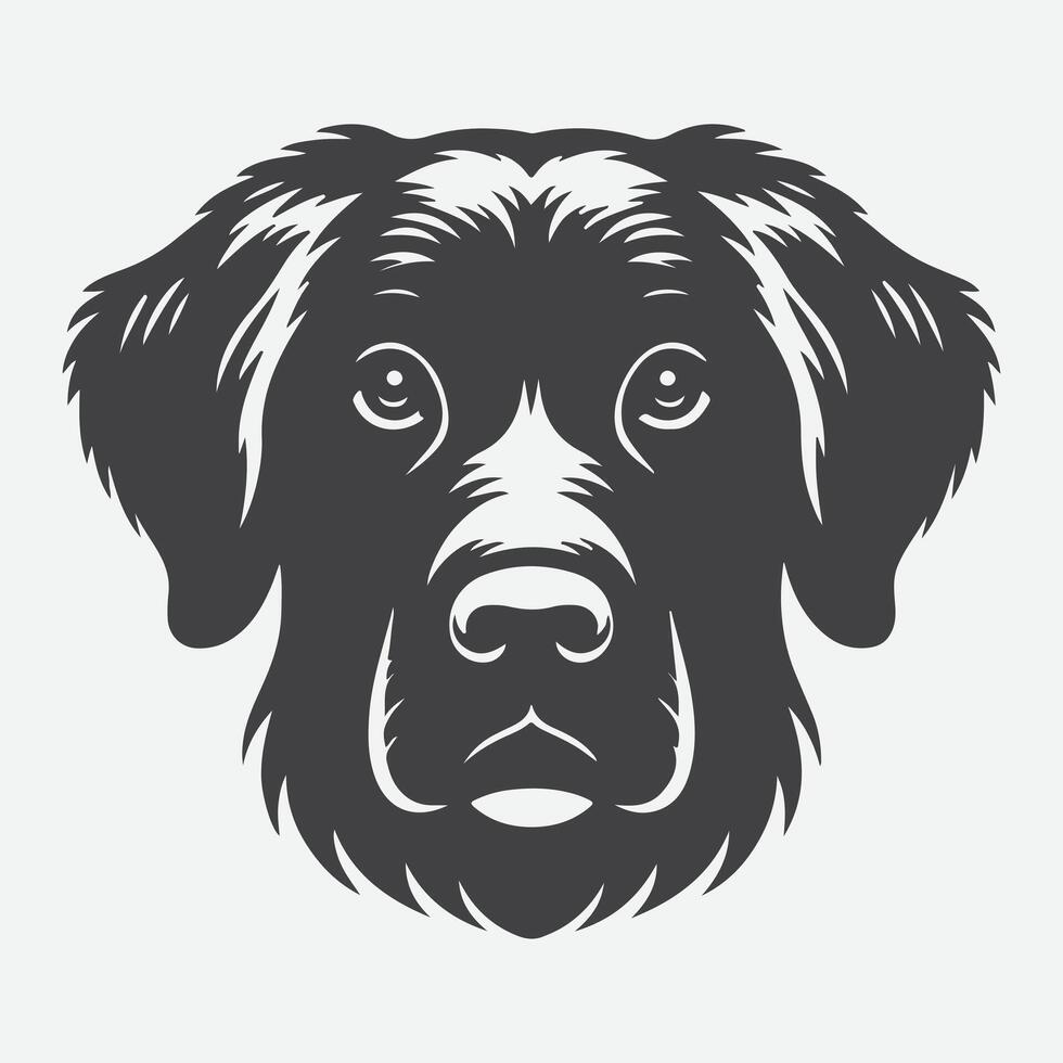 Print Majestic Dog Head Silhouette, Capturing Canine Elegance in Profile vector