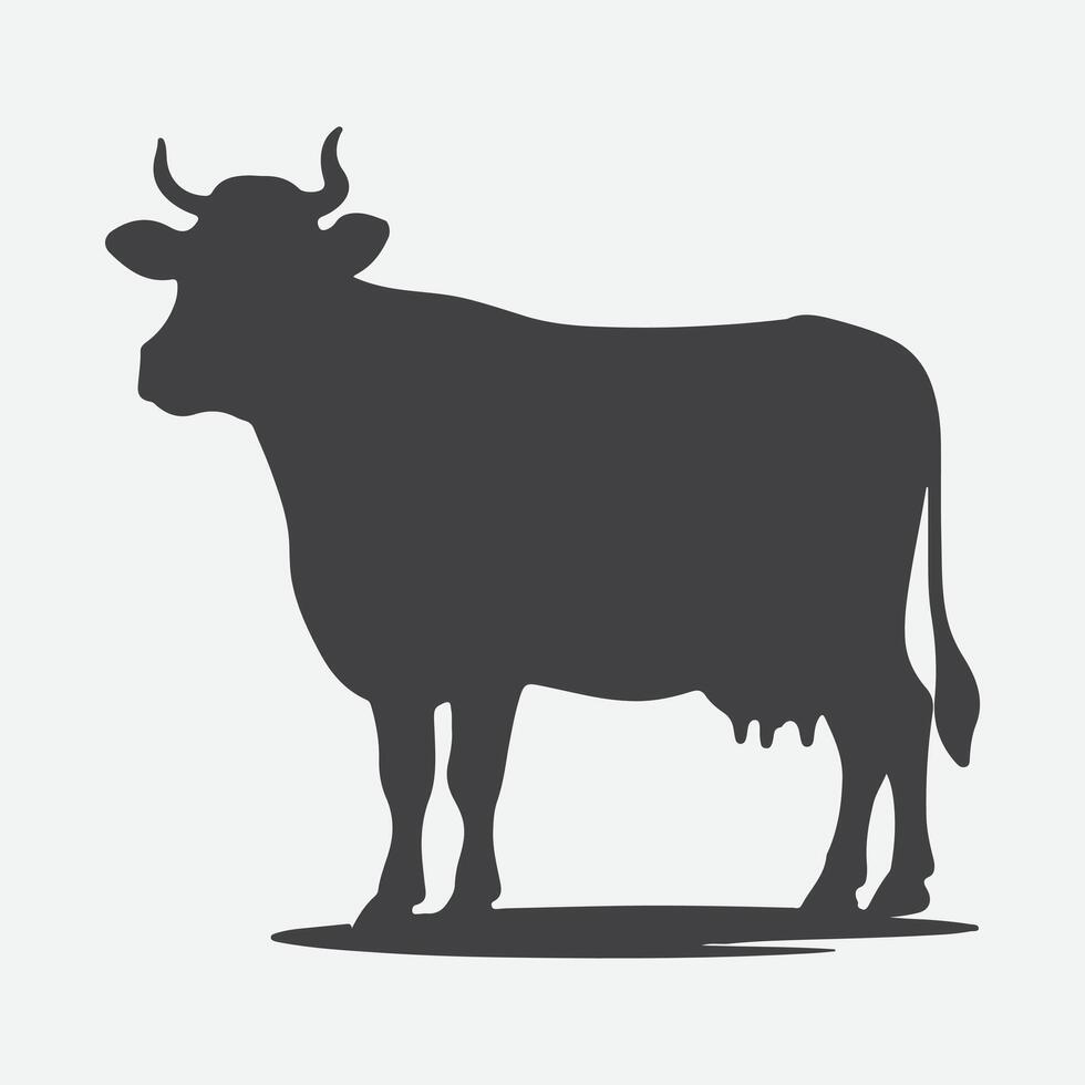 Majestic Cow Silhouette Designs, Stunning and Timeless Artwork for Your Creative Projects vector