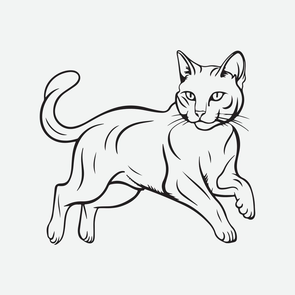 Stunning Cat Line Art Designs for Creative Projects vector