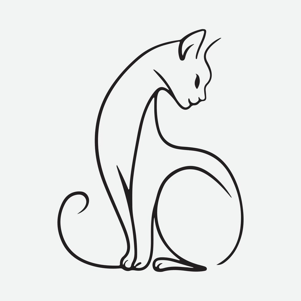 Stunning Cat Line Art Designs for Creative Projects vector