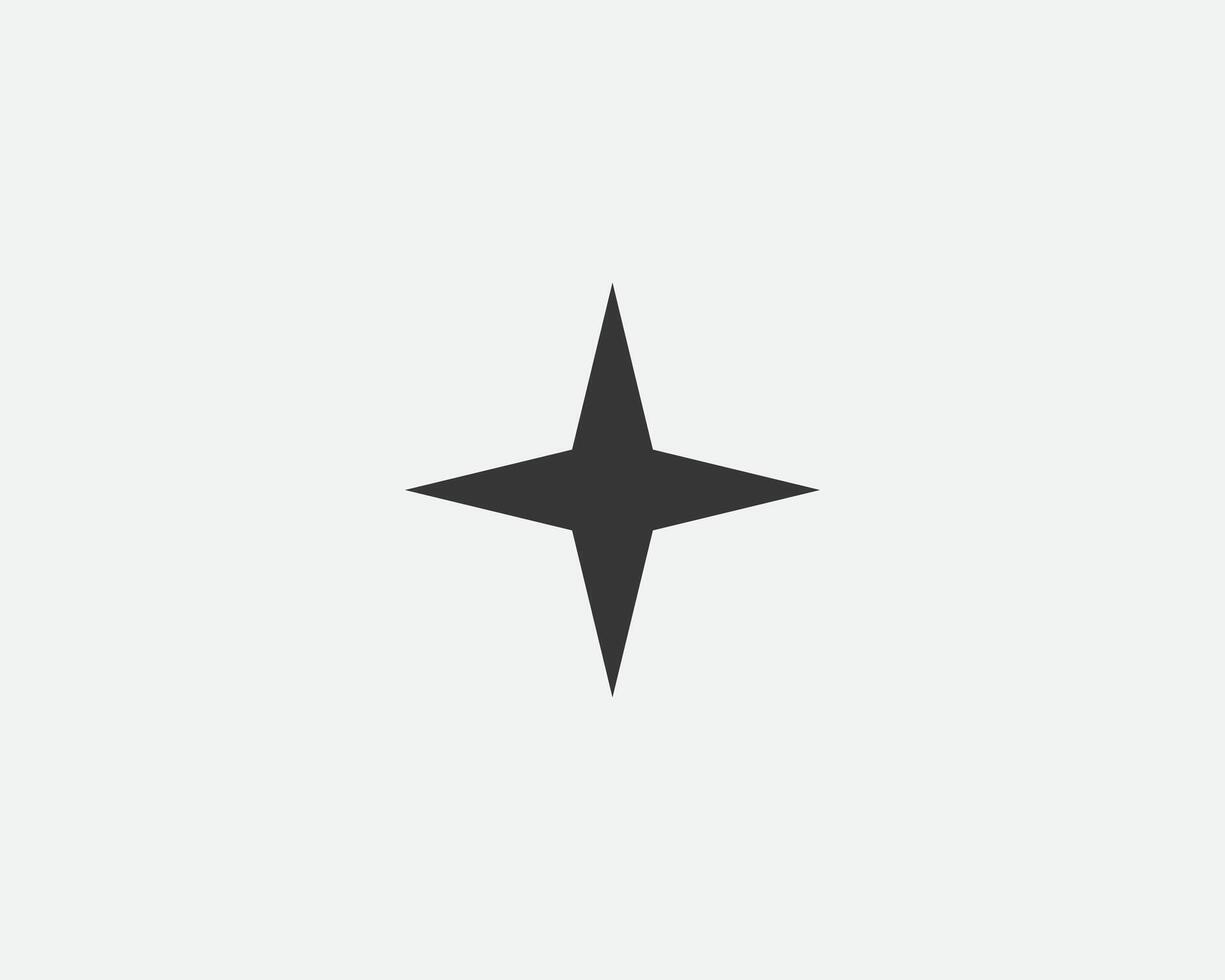 Star icon, shape. Abstract design spark sign. Black and white silhouette vector