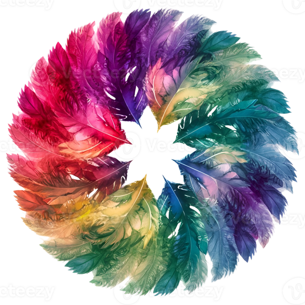 colorful feathers arranged png