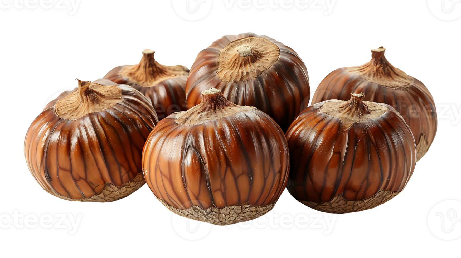 Organic chestnuts on a transparent background png