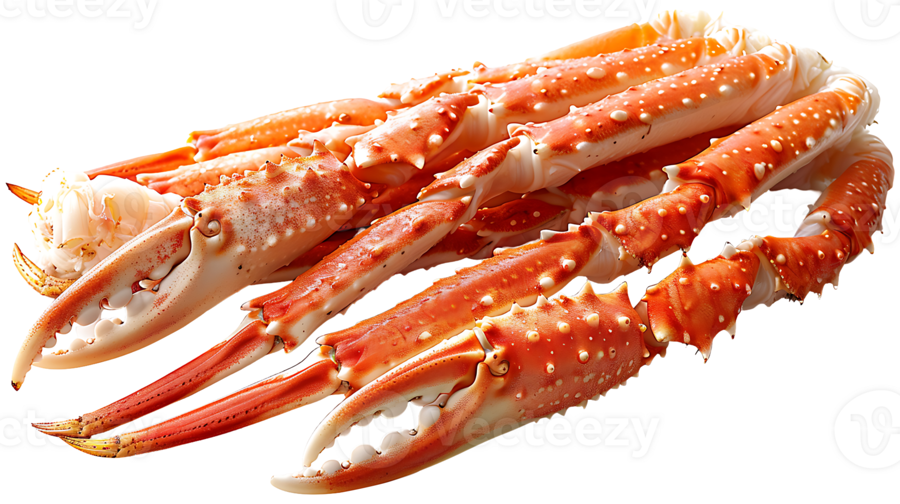 Fresh tasty cooked crab legs on a transparent background png