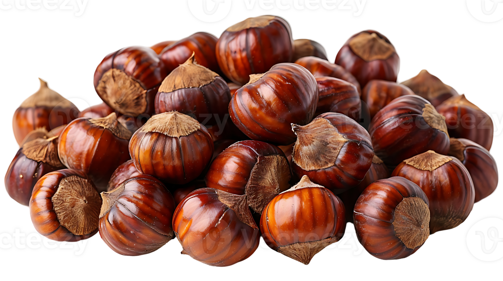 Organic chestnuts on a transparent background png