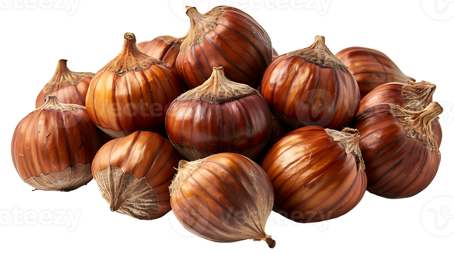 Organic chestnuts on a transparent background png