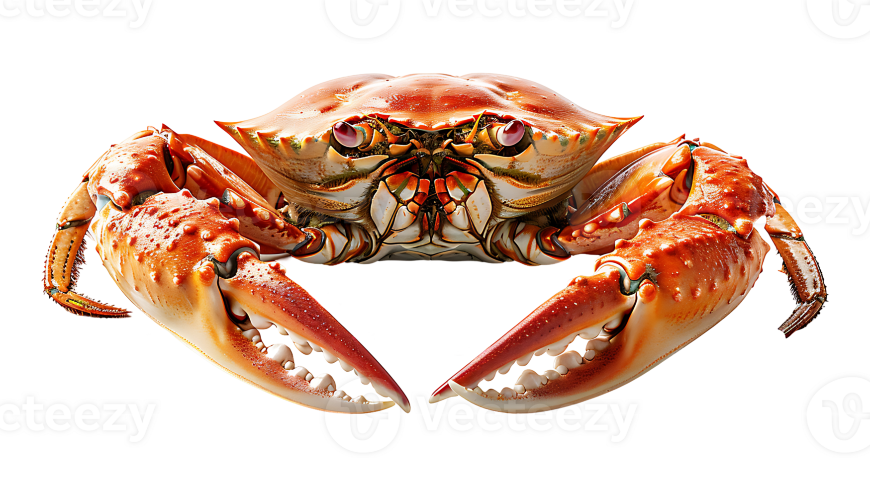 Fresh tasty cooked crab on a transparent background png
