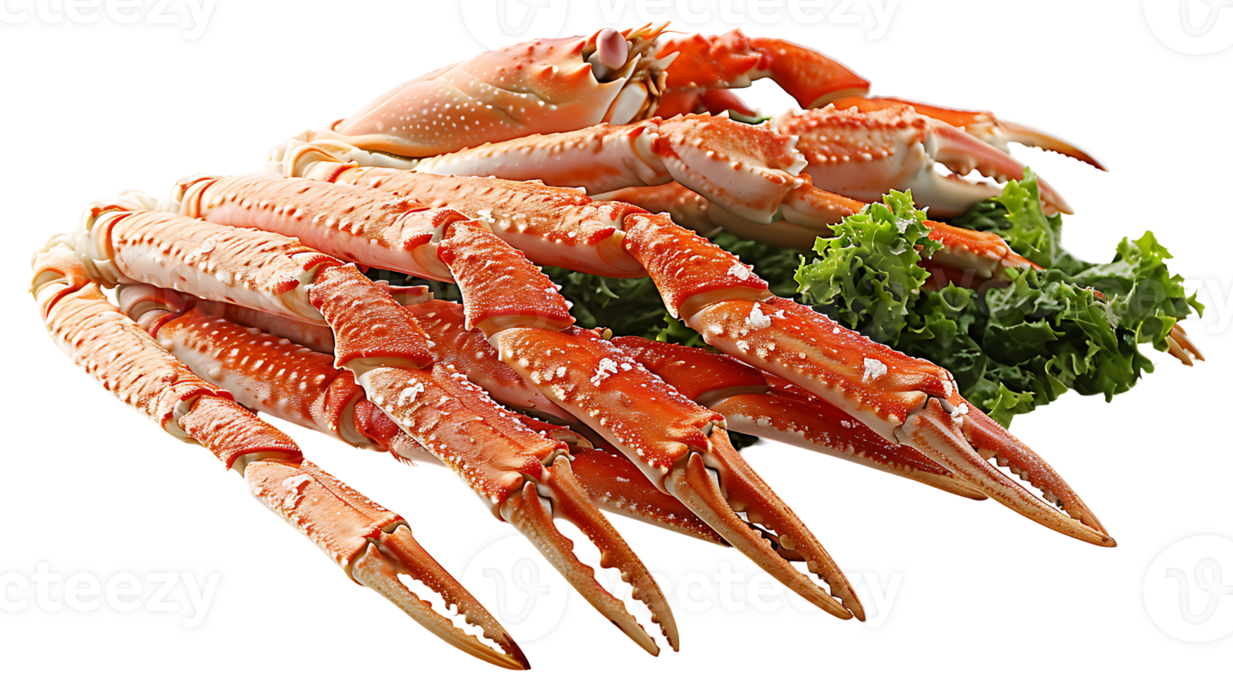 Fresh tasty cooked crab legs on a transparent background png