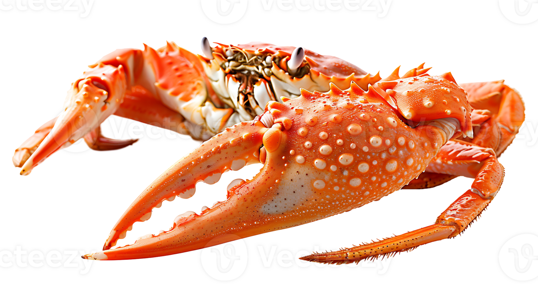 Fresh tasty cooked crab on a transparent background png