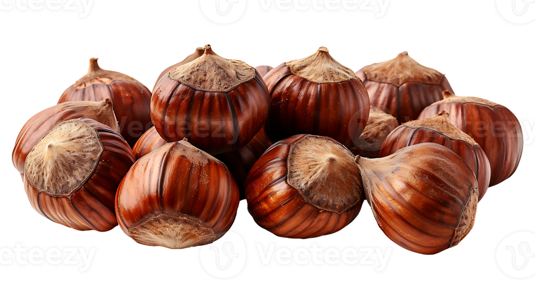 Organic chestnuts on a transparent background png