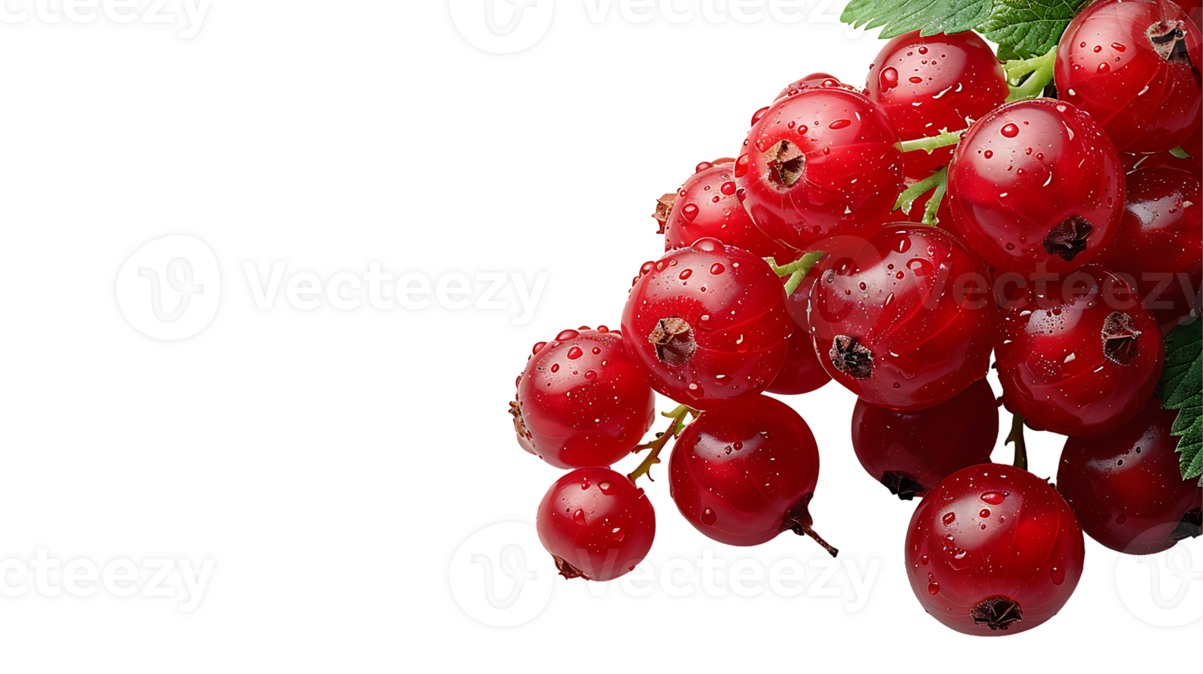 Fresh red currant fruit on a transparent background png
