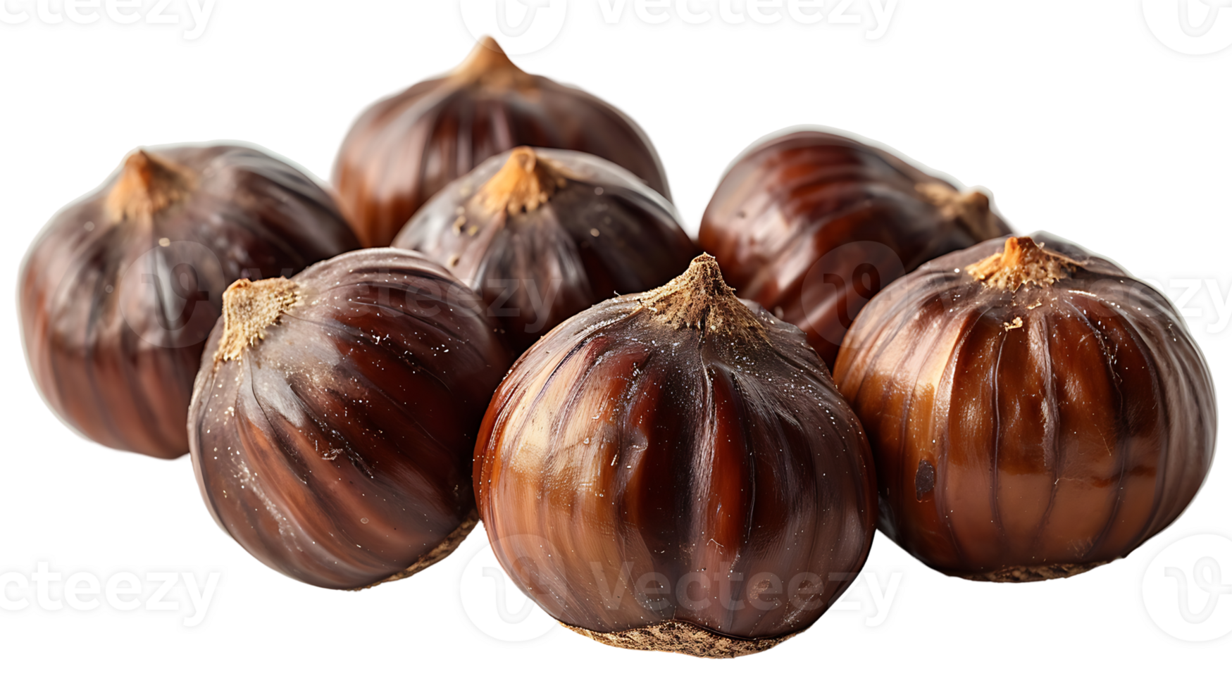 Organic chestnuts on a transparent background png
