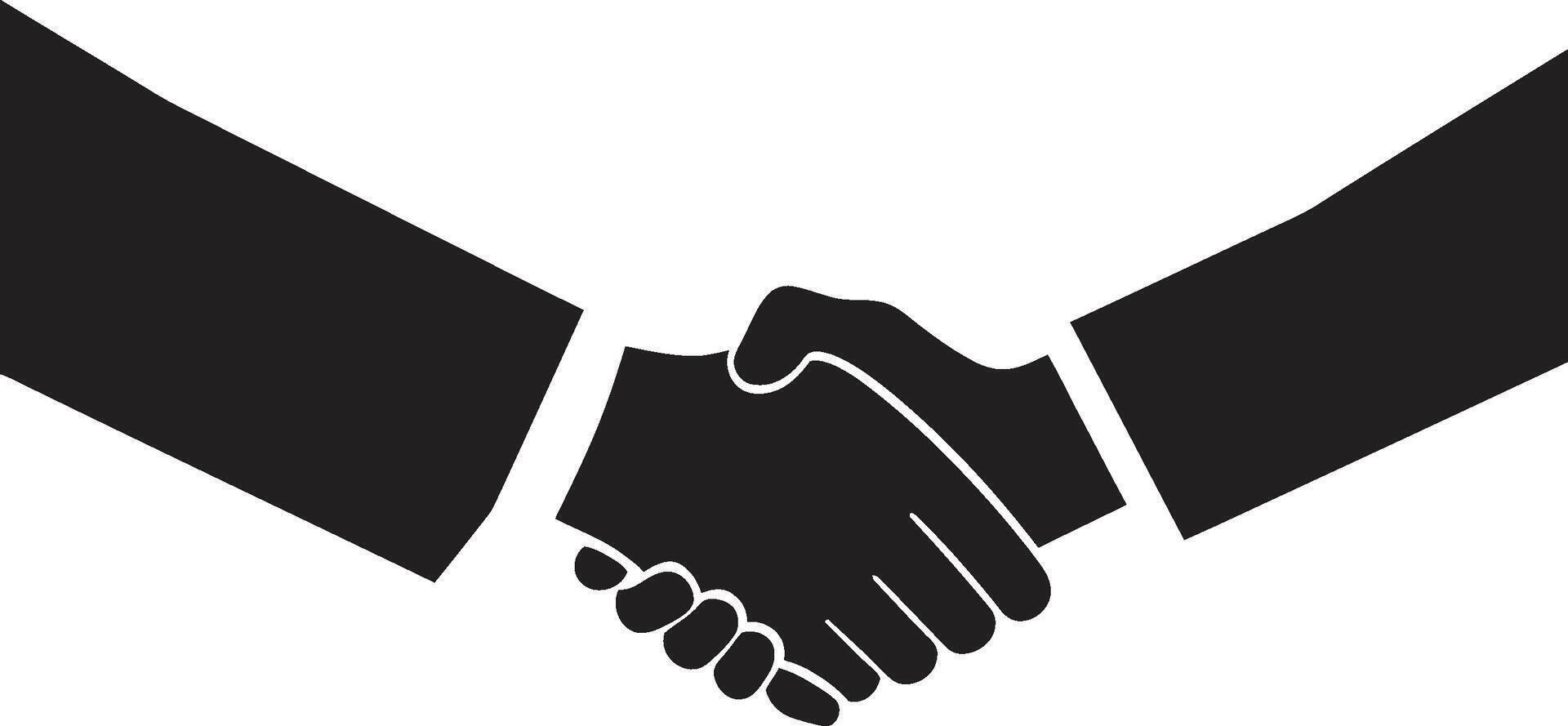 Solidarity Compact Black Handshake Graphic Formal Unity Gesture Handshake Icon vector