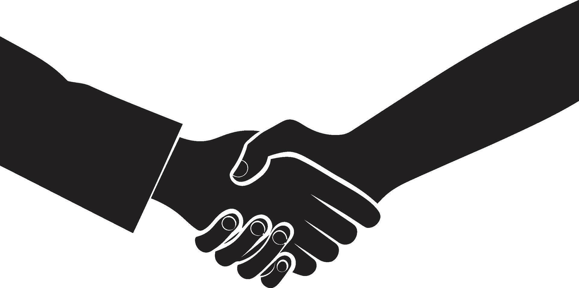 Mutual Concordance Black Handshake Icon Monochrome Accordance Handshake Symbol vector