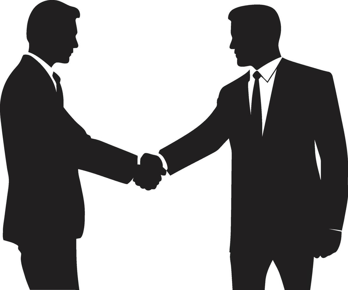 Mutual Concordance Black Handshake Graphic Monochrome Solidarity Handshake Design vector