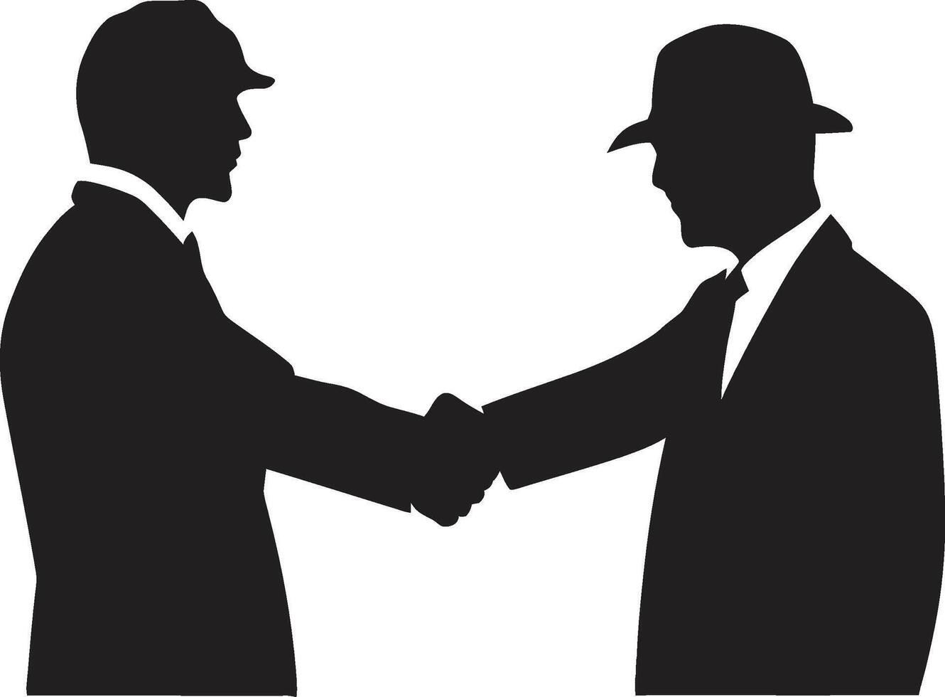 Concordance Pact Handshake Graphic Alliance Compact Black Handshake Design vector