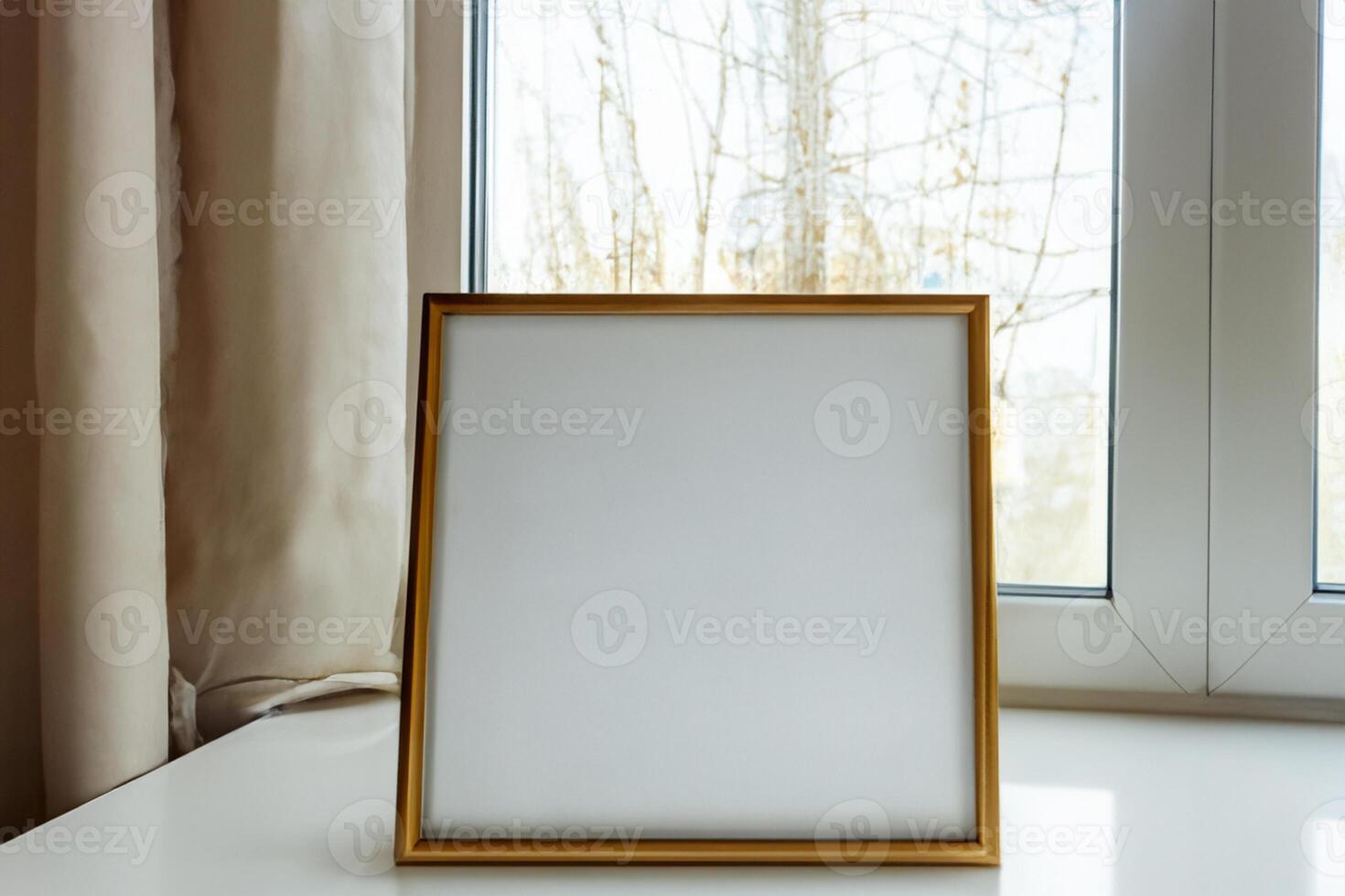 Natural Mockup Photo Paper on Wooden Table for a Realistic and Authentic Presentation, Perfect for Showcasing Designs with a Natural Feel
