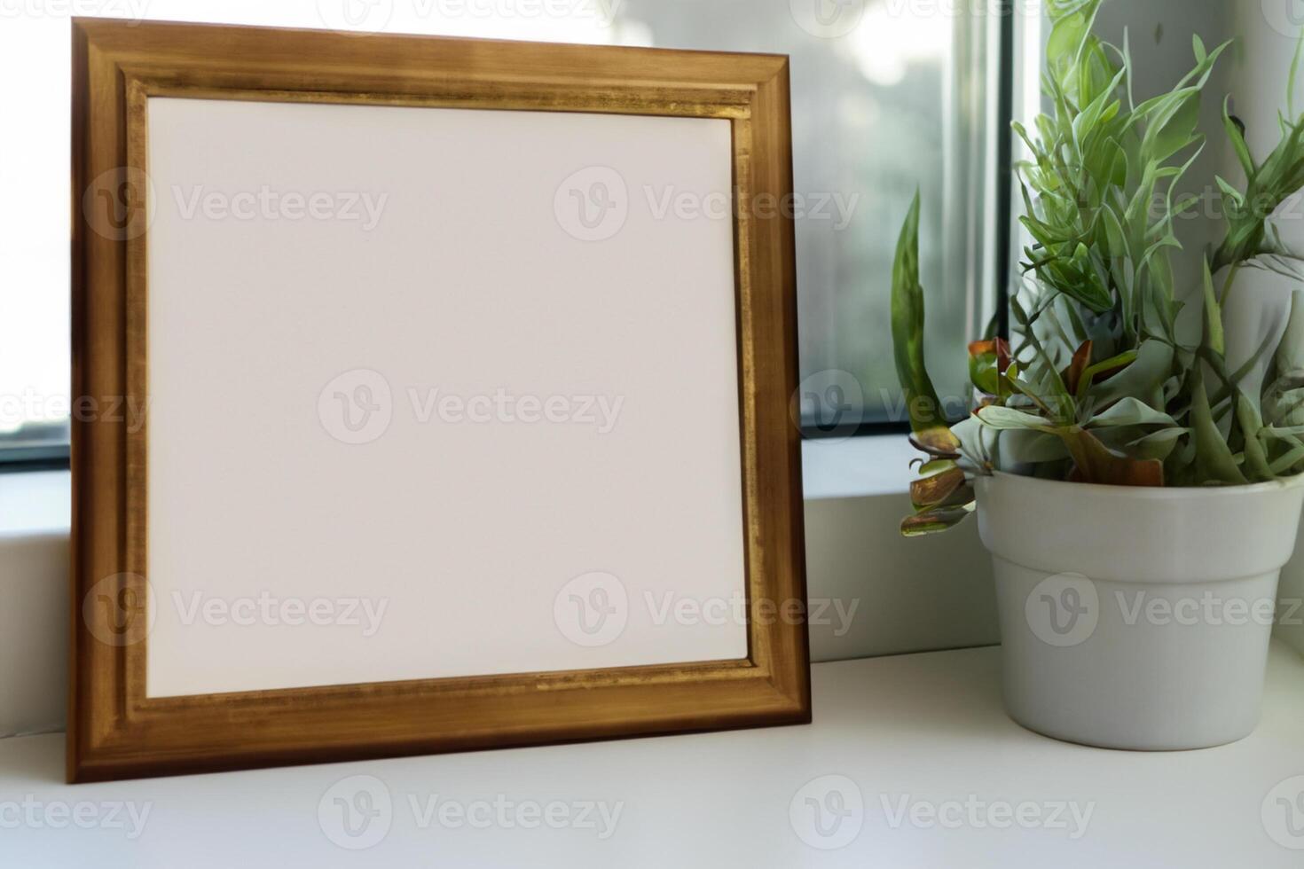 Natural Mockup Photo Paper on Wooden Table for a Realistic and Authentic Presentation, Perfect for Showcasing Designs with a Natural Feel