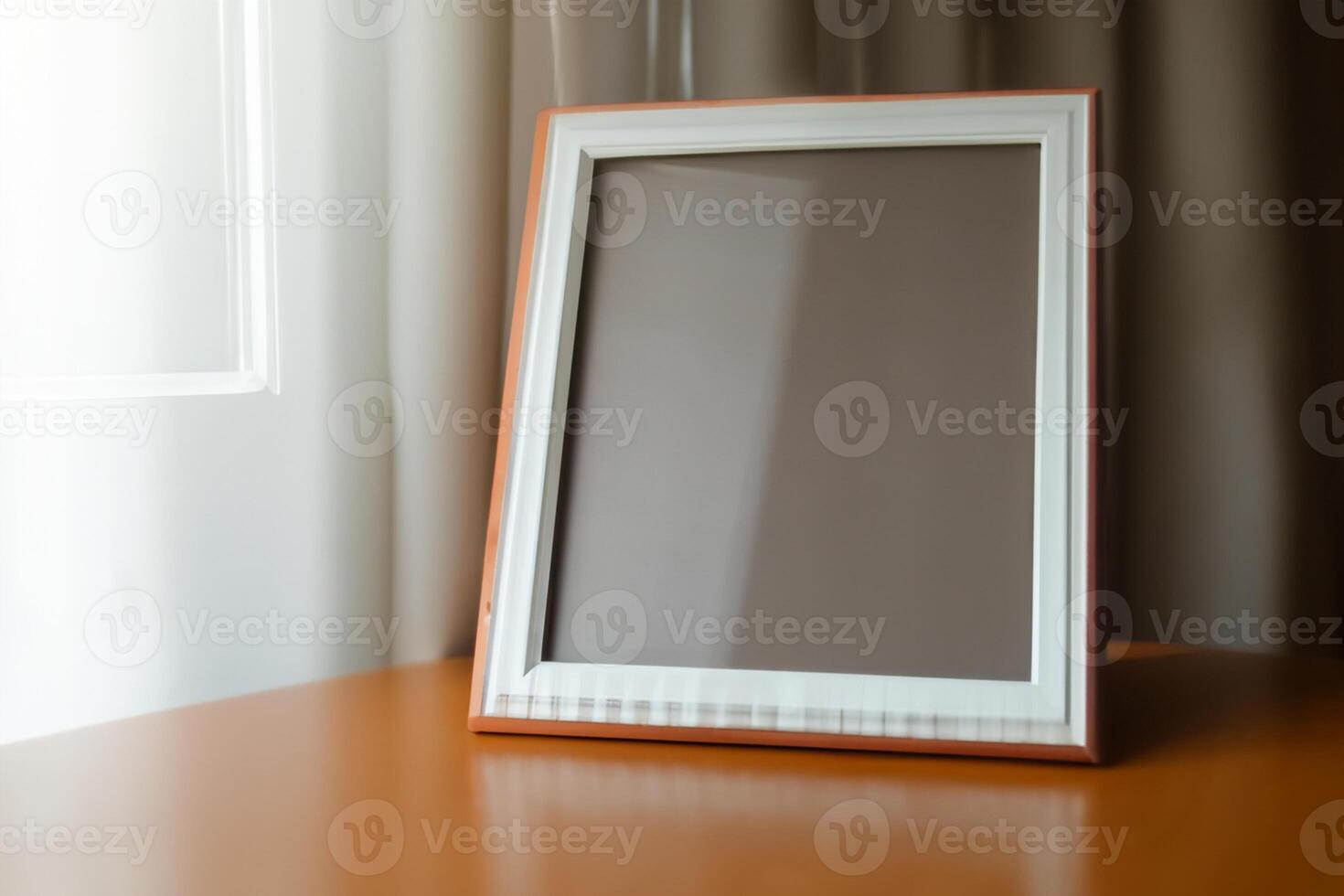 Natural Mockup Photo Paper on Wooden Table for a Realistic and Authentic Presentation, Perfect for Showcasing Designs with a Natural Feel